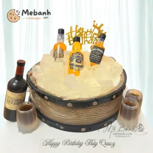 Bánh rau câu sinh nhật thùng rượu whisky