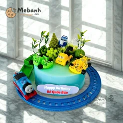 Bánh Rau Câu Tàu Hỏa Đường Ray Ô Tô