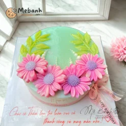 Bánh rau câu hoa cúc hồng tím