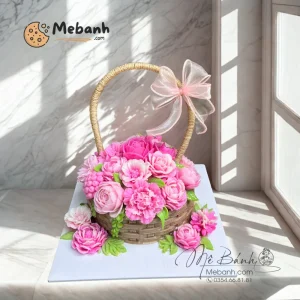 Bánh rau câu sinh nhật bó hoa 20/10 - mix nhiều loại hoa