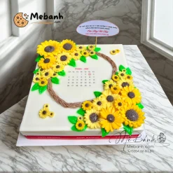 Bánh rau câu sinh nhật hoa hướng dương lịch tháng
