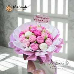 Bánh rau câu sinh nhật bó hoa hồng