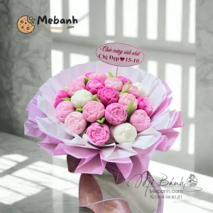 Bánh rau câu sinh nhật bó hoa hồng