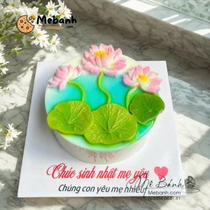 Bánh rau câu sinh nhật hoa sen thanh khiết