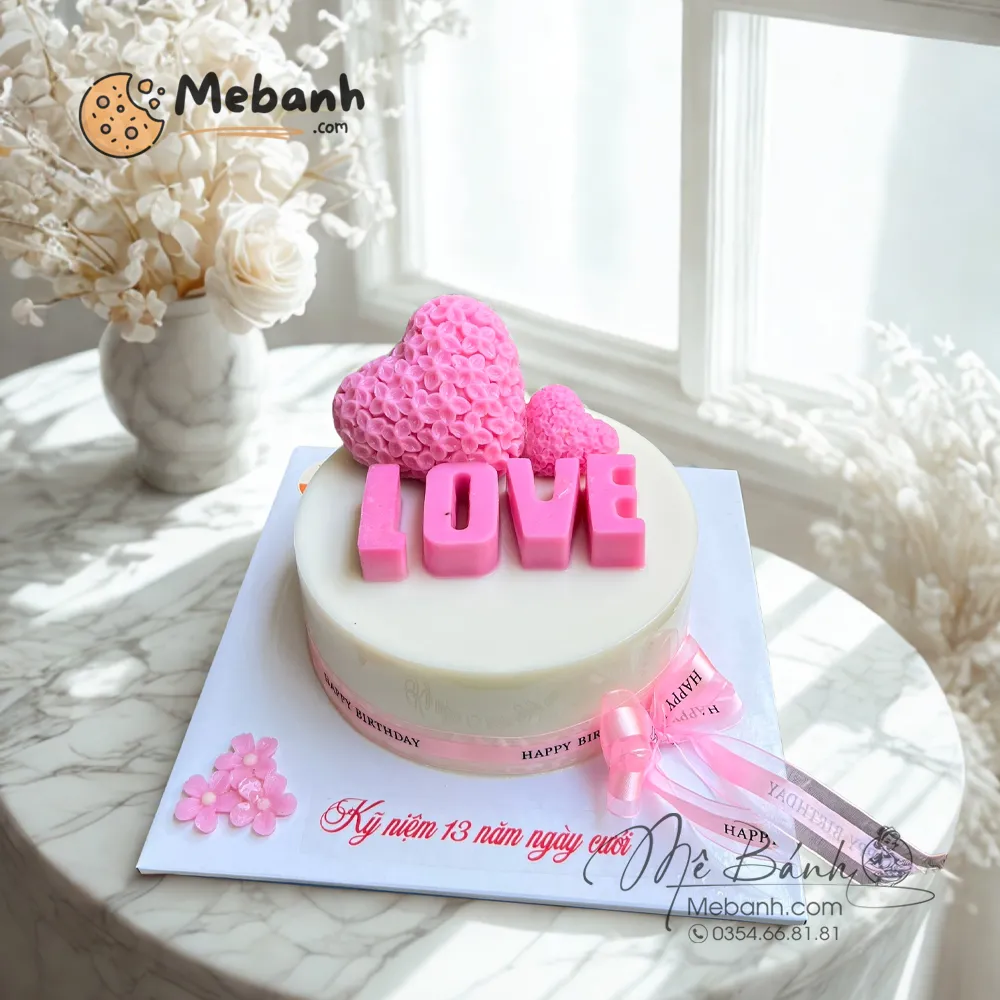 Bánh rau câu trái tim love