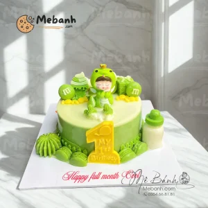 Bánh Rau Câu Bé Rắn Xanh Lá Mừng Thôi Nôi