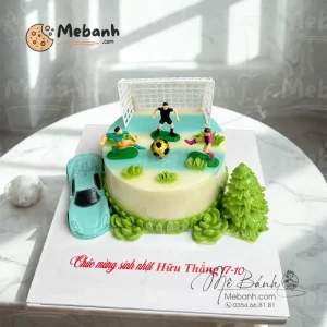 Bánh rau câu sân bóng kèm xe hơi sinh nhật