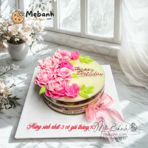 Bánh rau câu sinh nhật hoa hồng cổ điển